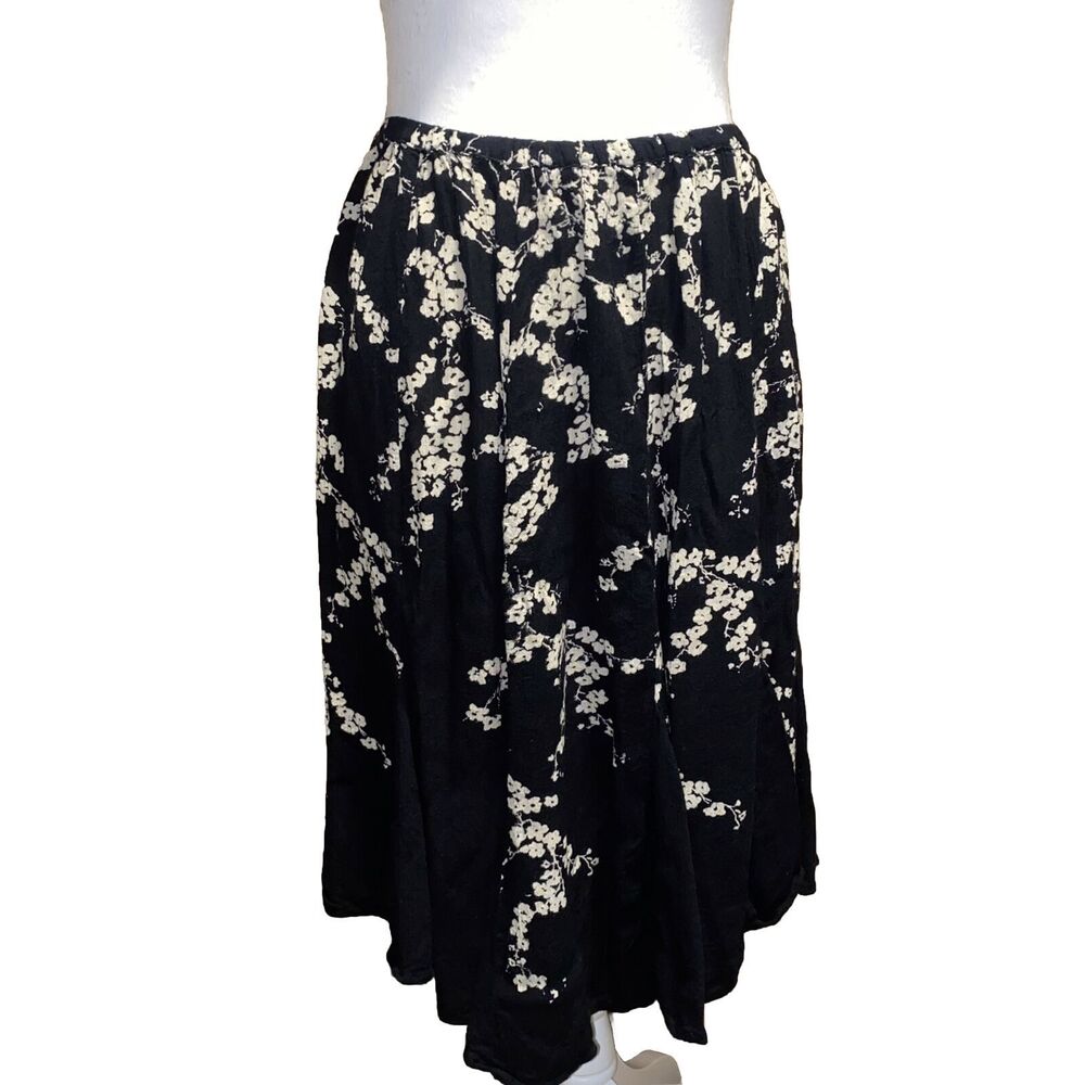 Bila Skirt Women's Large Midi Black White Beautiful
